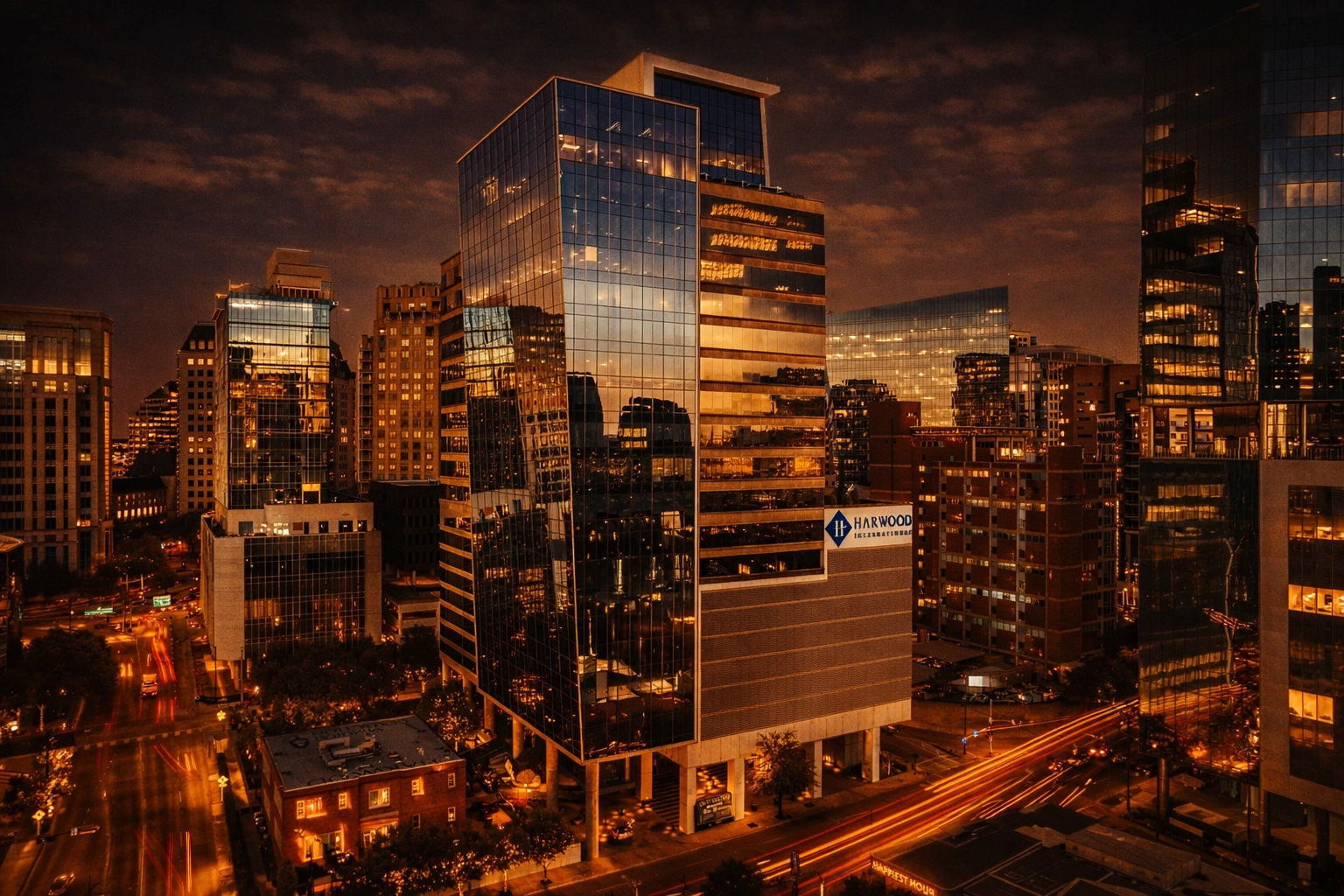 Harwood District entertainment area in downtown Dallas Texas